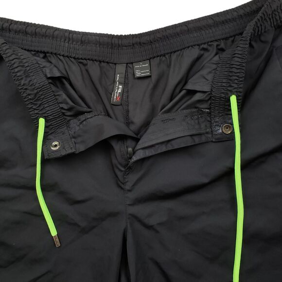 RLX Ralph Lauren Swim Trunks Shorts Mens Large Black Perfomance Drawstring - Picture 2 of 7